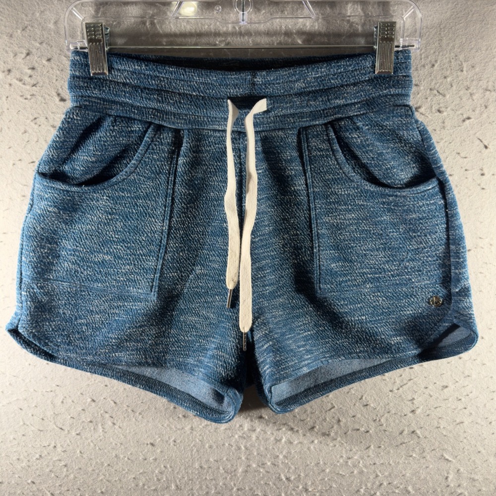 3140 | Kyodan Marled Knit Drawstring Lounge Shorts Blue Women Large